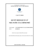 Tóm tắt Luận án Tiến sĩ Luật học: Quyết định quản lý Nhà nước của Chính phủ