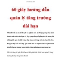 60 giây hướng dẫn quản lý tăng trưởng dài hạn