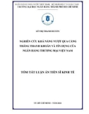 Tóm tắt luận án Tiến sĩ Kinh tế: Nghiên cứu khả năng vượt qua căng thẳng thanh khoản và tín dụng của ngân hàng thương mại Việt Nam