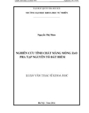 Luận văn Thạc sĩ Khoa học: Nghiên cứu tính chất màng mỏng ZnO pha tạp nguyên tố đất hiếm