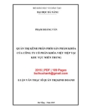 Luận văn Thạc sĩ Quản trị kinh doanh: Quản trị kênh phân phối sản phẩm khóa của Công ty cổ phần Khóa Việt Tiệp tại khu vực Miền Trung