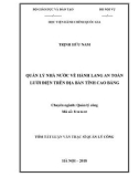 Tóm tắt Luận văn Thạc sĩ Quản lý công: Quản lý nhà nước về hành lang an toàn lưới điện trên địa bàn tỉnh Cao Bằng