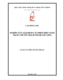 Luận án tiến sĩ Kỹ thuật: Nghiên cứu giải pháp cải thiện hiệu năng mạng chuyển mạch gói quang (OPS)