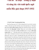 Vấn đề tả thực trong lý luận và sáng tác văn xuôi quốc ngữ miền Bắc giai đoạn 1917-1932