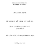 Tóm tắt luận văn Thạc sĩ Khoa học: Về môđun và vành Jcp-nội xạ