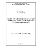 Luận văn Thạc sĩ Khoa học: Nghiên cứu biến tính một số vật liệu hấp phụ có nguồn gốc tự nhiên để xử lý amoni trong nước
