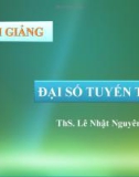 Bài giảng Đại số tuyến tính: Chương 1 - ThS. Lê Nhật Nguyên