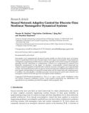 Báo cáo hóa học: Research Article Neural Network Adaptive Control for Discrete-Time Nonlinear Nonnegative Dynamical Systems