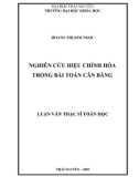 Luận văn: NGHIÊN CỨU HIỆU CHỈNH HÓA TRONG BÀI TOÁN CÂN BẰNG