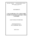 Luận văn Thạc sĩ Văn hóa học: Làng nghề hoa cây cảnh Vị Khê xã Điền Xá, huyện Nam Trực, tỉnh Nam Định