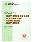 Thông tin Xây dựng cơ bản và khoa học công nghệ xây dựng – Số 18/2013