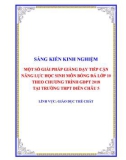 Sáng kiến kinh nghiệm THPT: Một số giải pháp giảng dạy tiếp cận năng lực học sinh môn bóng đá lớp 10 theo chương trình GDPT 2018 tại trường THPT Diễn Châu 5