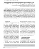 Assessment of the dental fear and anxiety in patients admitted to the Dental Clinic of Hue University of Medicine and Pharmacy Hospital