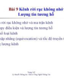 Bài 9 Kênh rời rạc không nhớ Lượng tin tương hỗ