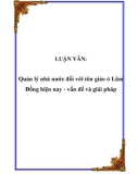 LUẬN VĂN:  Quản lý nhà nước đối với tôn giáo ở Lâm Đồng hiện nay - vấn đề và giải pháp