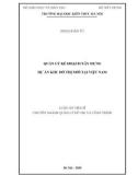 Luận án Tiến sĩ Quản lý đô thị và công trình: Quản lý kế hoạch xây dựng dự án khu đô thị mới tại Việt Nam