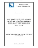 Tóm tắt luận văn Thạc sĩ Quản trị kinh doanh: Quản trị kênh phân phối sản phẩm gạch ốp lát của Công ty cổ phần Prime Group trên thị trường miền Trung