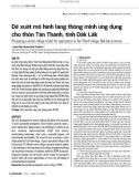 Đề xuất mô hình làng thông minh ứng dụng cho thôn Tân Thành, tỉnh Đắk Lắk