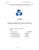 Tiểu luận: Công nghệ sản xuất pate