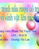 Thuyết trình: Quy trình nấu rượu cổ truyền và vi sinh vật lên men rượu