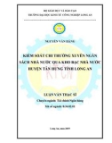 Luận văn Thạc sĩ Kinh tế: Kiểm soát chi thường xuyên ngân sách Nhà nước qua Kho bạc Nhà nước Huyện Tân Hưng, Tỉnh Long An