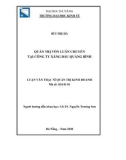 Luận văn Thạc sĩ Quản trị kinh doanh: Quản trị vốn luân chuyển tại Công ty xăng dầu Quảng Bình