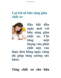 Lợi ích từ bữa sáng giàu chất xơ