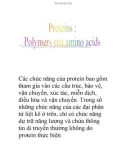 protein : polymer của amino aicds