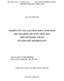 Tóm tắt Luận văn tiến sĩ Kỹ thuật: Nghiên cứu xác lập công thức tính toán một số thông số nước nhảy đáy trên kênh dốc thuận có lòng dẫn mở rộng dần