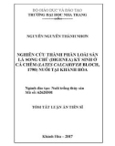 Tóm tắt Luận án tiến sĩ Kỹ thuật: Nghiên cứu thành phần loài sán lá song chủ (Digenea) ký sinh ở cá chẽm (Lates calcarifer Bloch, 1790) nuôi tại Khánh Hòa