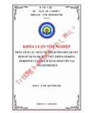 Khóa luận tốt nghiệp: Phân tích các nhân tố ảnh hưởng đến quyết định sử dụng dịch vụ viễn thông di động Mobifone của khách hàng sinh viên tại thành phố Huế