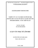 Luận văn Thạc sĩ Lâm học: Nghiên cứu các tác động người dân địa phương đến tài nguyên rừng tại khu bảo tồn Pouxiengthong - nước Cộng hòa Dân chủ Nhân dân Lào