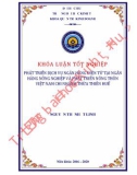 Khóa luận tốt nghiệp: Phát triển dịch vụ ngân hàng điện tử tại ngân hàng Nông nghiệp và Phát triển Nông thôn Việt Nam chi nhánh Thừa Thiên Huế