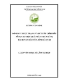 Luận văn Thạc sĩ Lâm nghiệp: Đánh giá thực trạng và đề xuất giải pháp nâng cao hiệu quả phát triển rừng tại huyện Bảo Yên, tỉnh Lào Cai