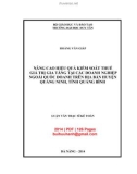 Luận văn Thạc sĩ Kế toán: Nâng cao hiệu quả kiểm soát thuế giá trị gia tăng tại các doanh nghiệp ngoài quốc doanh trên địa bàn huyện Quảng Ninh, tỉnh Quảng Bình