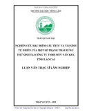 Luận văn Thạc sĩ Lâm nghiệp: Nghiên cứu đặc điểm tái sinh tự nhiên một số trạng thái rừng thứ sinh tại Công ty TNHH MTV Lâm nghiệp Văn Bàn, tỉnh Lào Cai