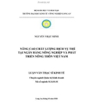 Luận văn Thạc sĩ Kinh tế: Nâng cao chất lượng dịch vụ thẻ tại Ngân hàng Nông nghiệp và Phát triển Nông thôn Việt Nam