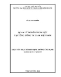 Luận văn Thạc sĩ Quản lý kinh tế: Quản lý nguồn nhân lực tại Tổng công ty Giấy Việt Nam