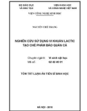 Tóm tắt luận án Tiến sĩ Sinh học: Nghiên cứu sử dụng vi khuẩn Lactic tạo chế phẩm bảo quản cá