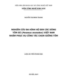 Luận án tiến sĩ Sinh học: Nghiên cứu đa hình hệ gen các dòng tôm sú (Penaeus monodon) Việt Nam nhằm phục vụ công tác chọn giống tôm