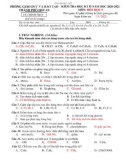 Đề thi học kì 2 môn Hóa học lớp 9 năm 2020-2021 có đáp án - Phòng GD&ĐT Thành phố Hội An