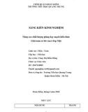 Sáng kiến kinh nghiệm Tiểu học: Nâng cao chất lượng giảng dạy mạch kiến thức Giải toán có lời văn ở lớp Một