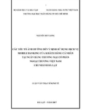 Luận văn Thạc sĩ Kinh tế: Các yếu tố ảnh hưởng đến ý định sử dụng dịch vụ mobile banking của khách hàng cá nhân tại Ngân hàng thương mại cổ phần Ngoại Thương Việt Nam – Chi nhánh Đà Lạt