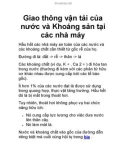 Giao thông vận tải của nước và Khoáng sản tại các nhà máy