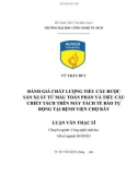 Luận văn Thạc sĩ Công nghệ sinh học: Đánh giá chất lượng tiểu cầu được sản xuất từ máu toàn phần và tiểu cầu chiết tách trên máy tách tế bào tự động tại bệnh viện Chợ Rẫy