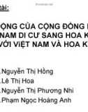 Đề tài: TÁC ĐỘNG CỦA CỘNG ĐỒNG NGƯỜI VIỆT NAM DI CƯ SANG HOA KỲ ĐỐI VỚI ViỆT NAM VÀ HOA KỲ