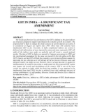 GST in India – a significant tax amendment