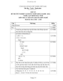 Đáp án đề thi tốt nghiệp cao đẳng nghề khoá II (năm 2008 - 2011) nghề Lập trình máy tính môn thi lý thuyết chuyên môn nghề - Mã đề thi: DA LTMT - LT03