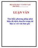 LUẬN VĂN: Tìm hiểu phương pháp phát hiện độ dịch chuyển trang tài liệu so với văn bản gốc