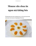 Mousse sữa chua ăn ngon mà không béo